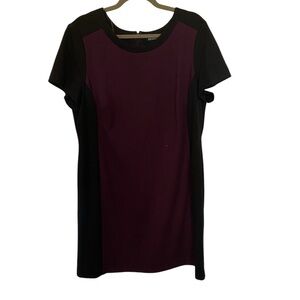 George Red and Black Sheath Dress Short Sleeve